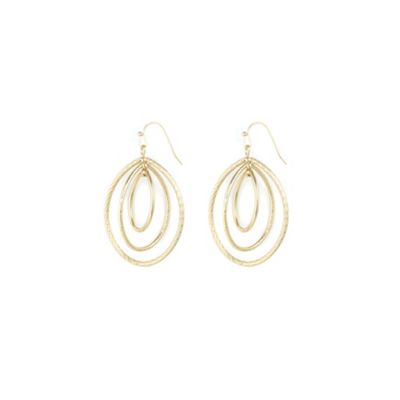Gold small oval hoop earrings